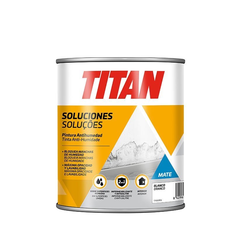 Pintura antihumedad TITAN Soluciones Blanca Capacidad 1 l