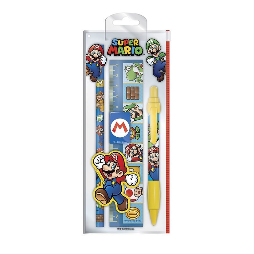 Estuche dibujos 5 piezas Estampado / Diseño Mario Bros