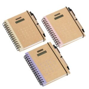 Libreta con boli y calculadora Neon Basics
