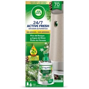 Ambientador AIRWICK ActiveFresh Fragancia Aparato + recambio Pino bosque y copos Nieve