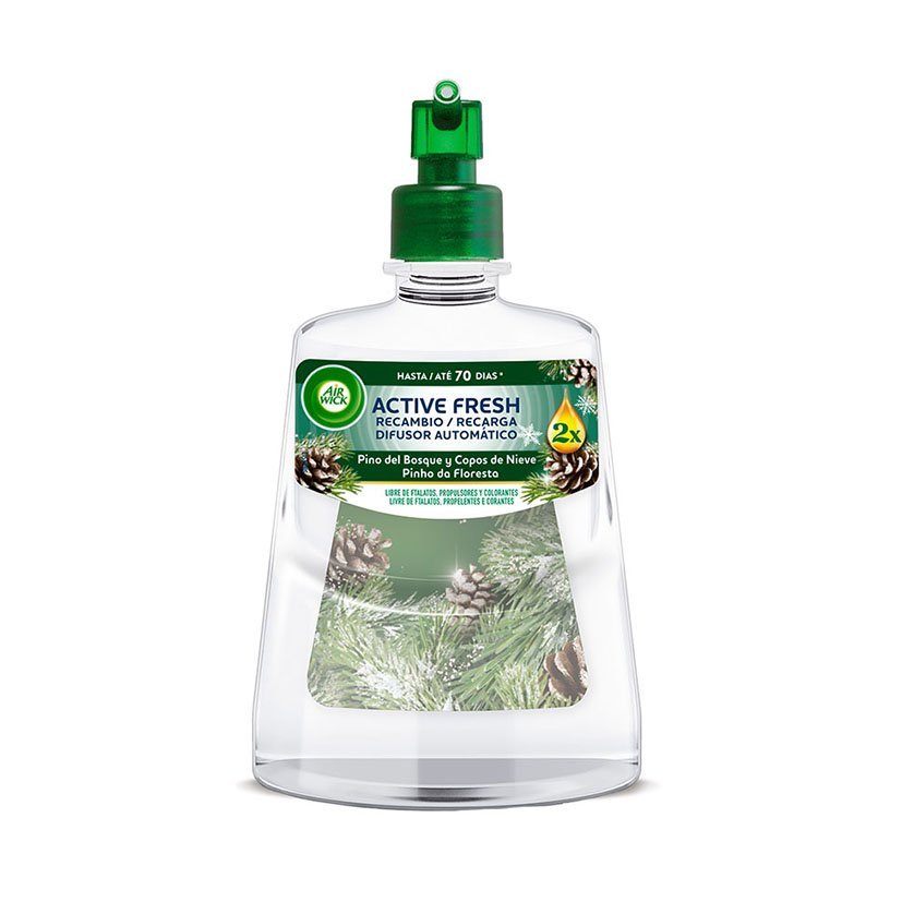 Ambientador AIRWICK ActiveFresh Fragancia Recambio Pino Bosque y copos Nieve