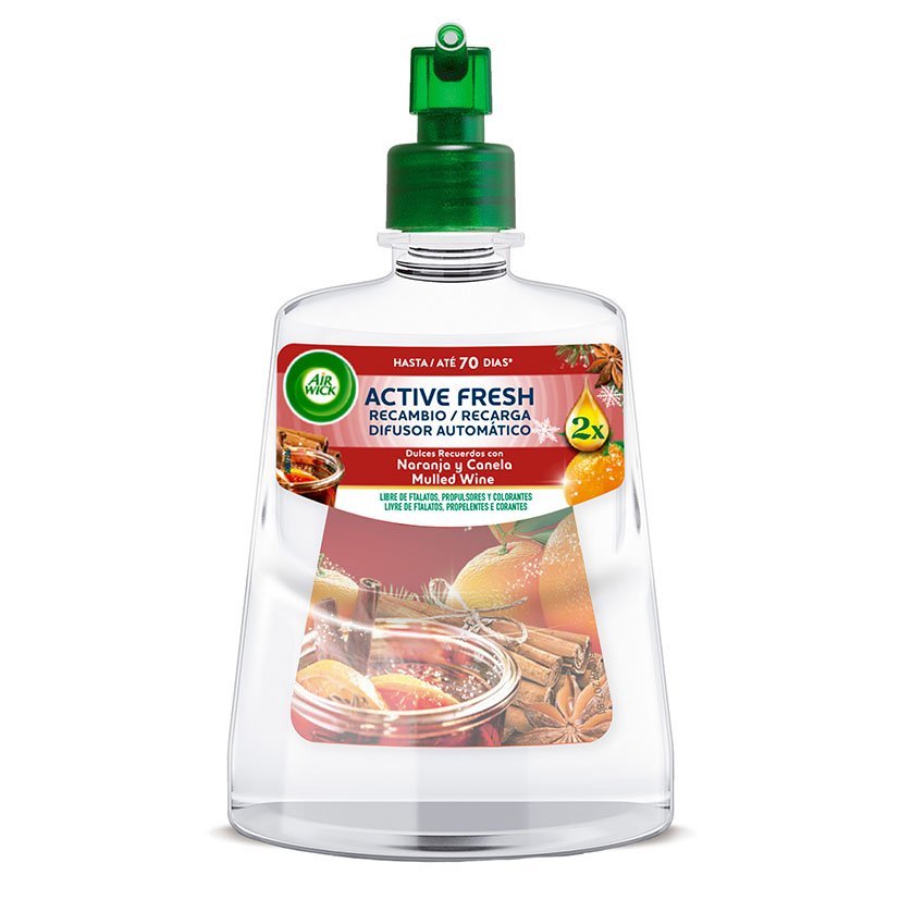 Ambientador AIRWICK ActiveFresh Fragancia Recambio Naranja y Canela