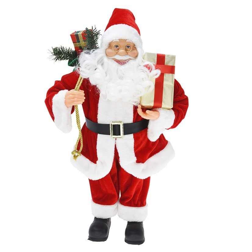 Figura decorativa Papa Noel de pie 60 cm