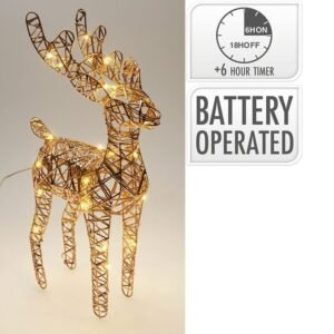 Reno Navideño oro chamán LED 37 cm