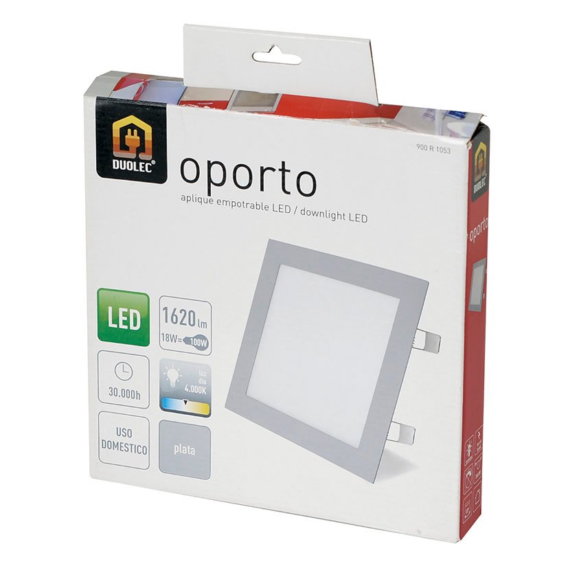 Aplique Cuadra Empotr Oporto LED 18 W PLT Duolec 18 W 5X22 Mate foco downlight - Imagen 2