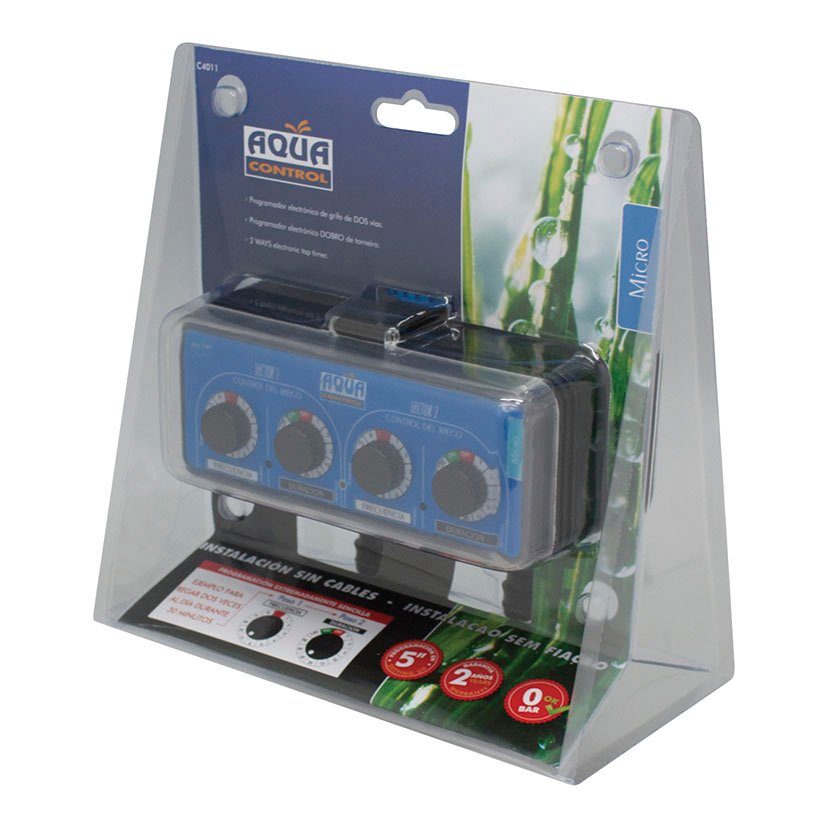 Programador RIEGO 2 Salidas Aquacontrol 1 a 6 Bar aspersor - Imagen 4