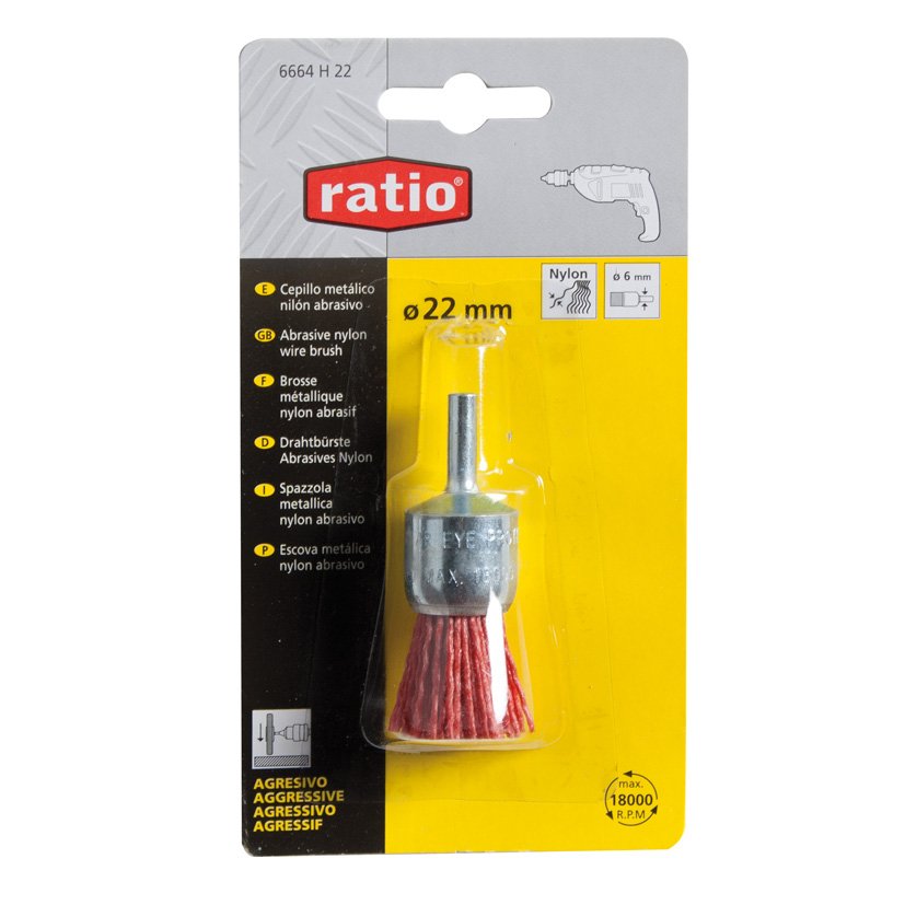 Cepillo NYLON ROJO Pincel 22 MM RATIO 22 MM abrasivo electroportatil - Imagen 2