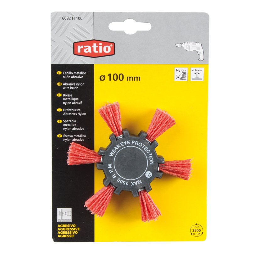 Cepillo NYLON ROJO ASPA 100 MM RATIO 100 MM abrasivo electroportatil - Imagen 2