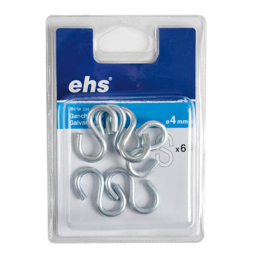 Gancho TIPO "s" Galvaniza 4X35 MM 6 UND EHS 4X35 MM cadena - Imagen 2