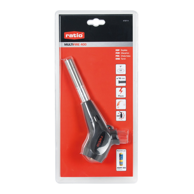 Soplete PROF MULTIFIRE400 RATIO 16 Mm Inox soldador cartucho - Imagen 2