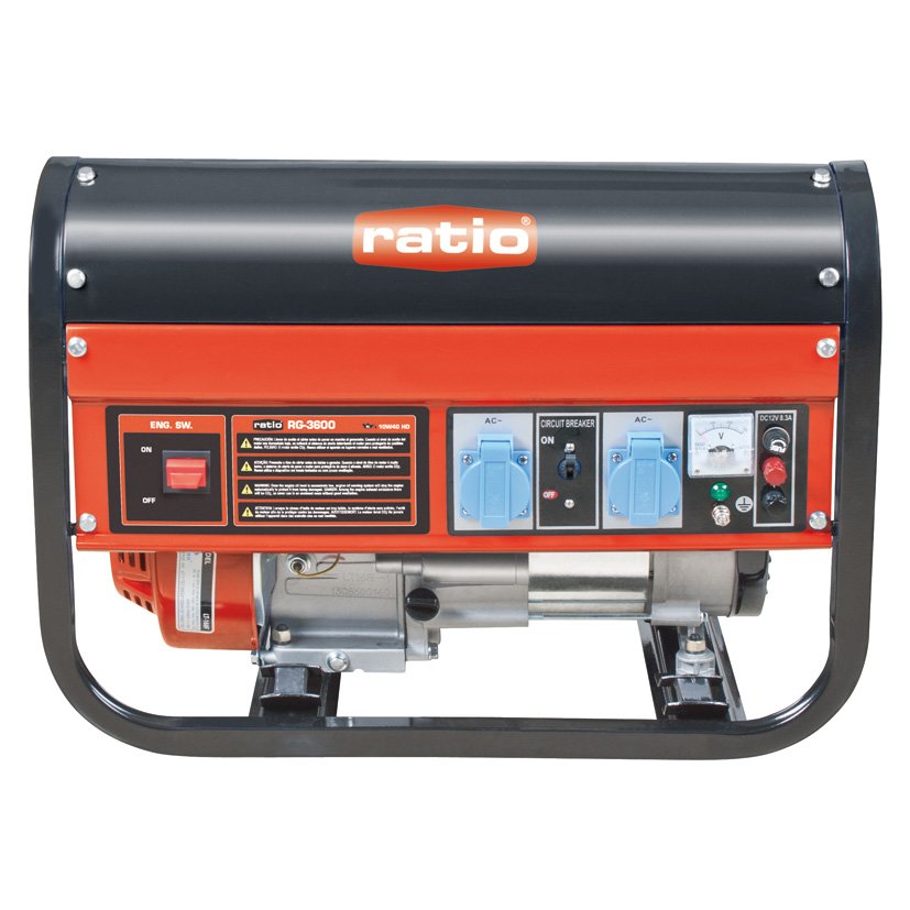 GRUPO Electrógeno Gasolina RG3600 2,8 KVA RATIO 5X44 5X45 Cm generador depósito 15 L - Imagen 2