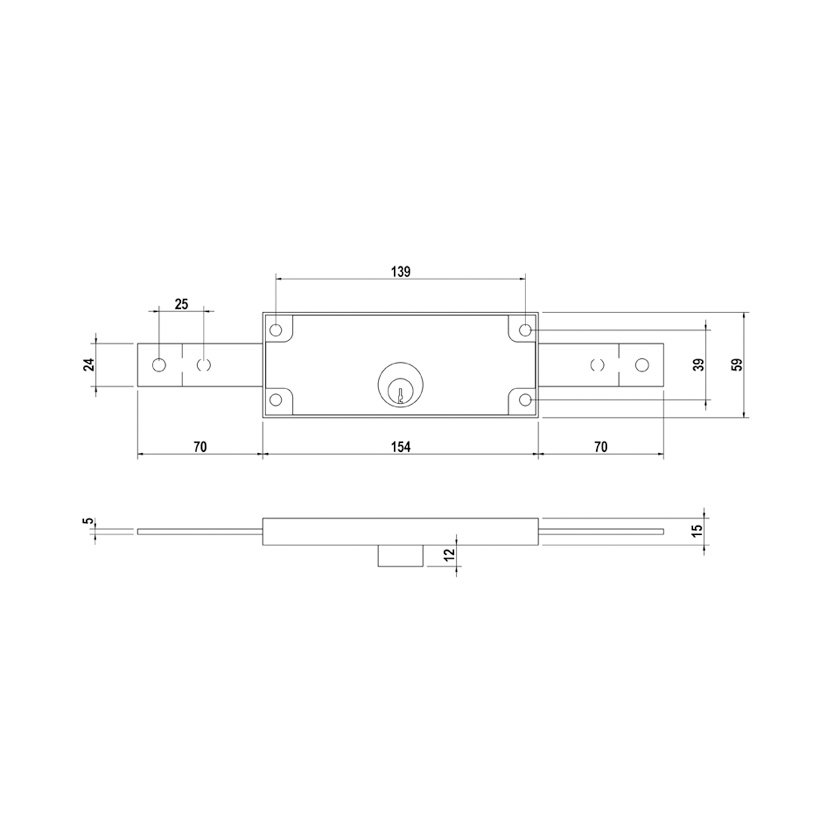 Cerradura Puerta ENR MOD 5511 LINCE 154X59 Cm - Imagen 2