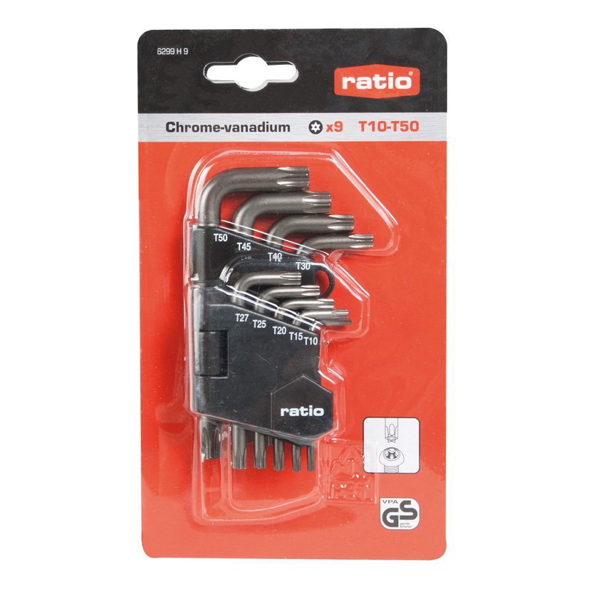 Llaves TORX Seguridad Juego 9(T10-T50)RATIO vaso - Imagen 2