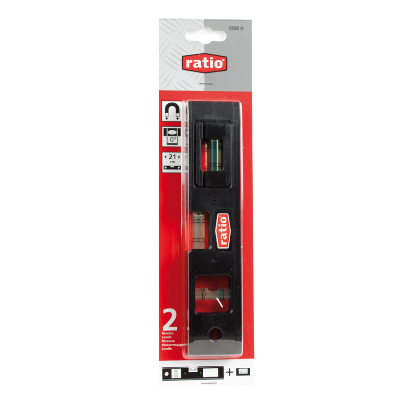 NIVEL Plastico MAGN 3 BURB 21 RATIO 21 Cm plomada - Imagen 3