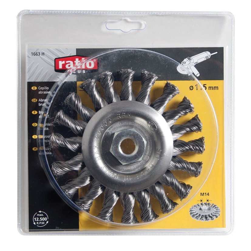Cepillo Circular ACERO TRENZ 115 MM RATIO 115 MM abrasivo electroportatil - Imagen 2