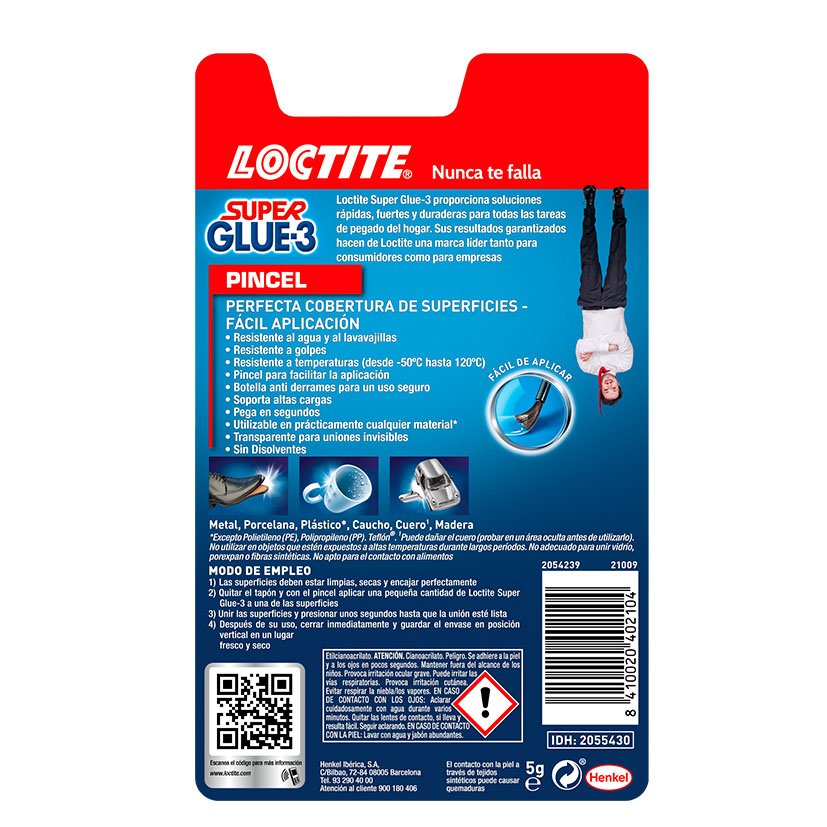 SUPER GLUE-3 5 GRS Pincel Loctite adhesivo instantáneo - Imagen 3