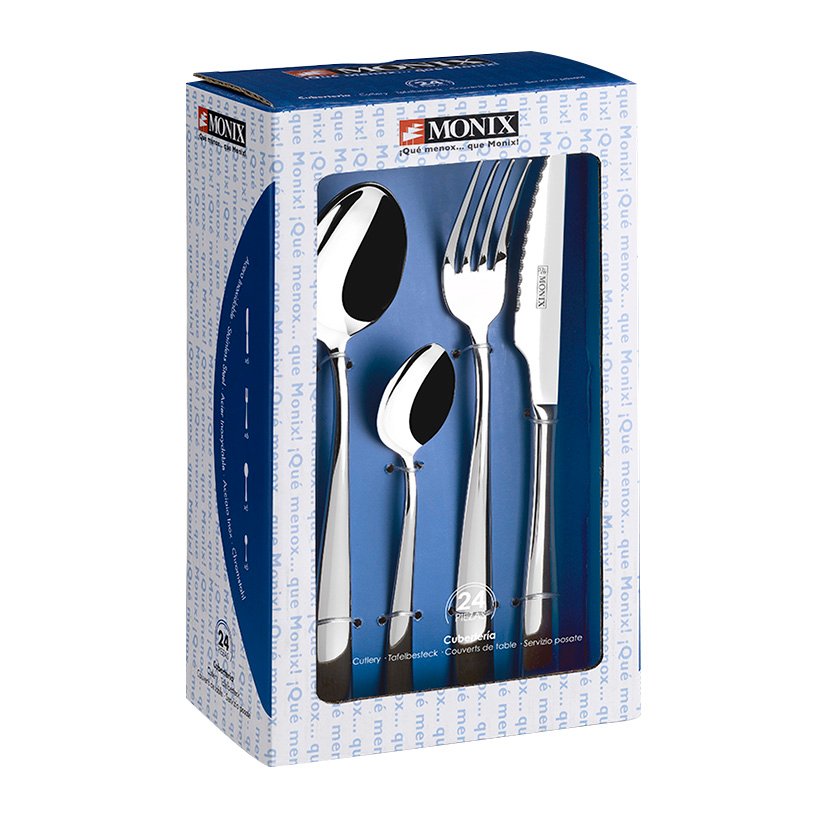 Cubiertos ACERO INOX MILAN Estuche 24 PZ Monix-bra Monix Bra cubertería mesa - Imagen 3