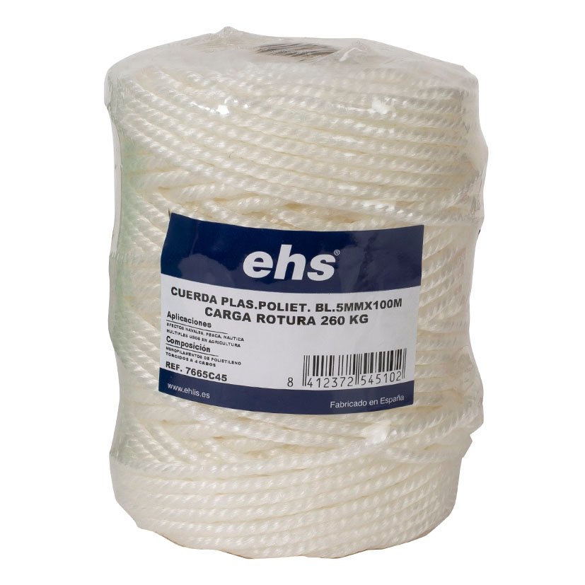 Cuerda PLAS Poliet BL 5MMX100M EHS 5 Mm 100 M Blanco hilo - Imagen 2