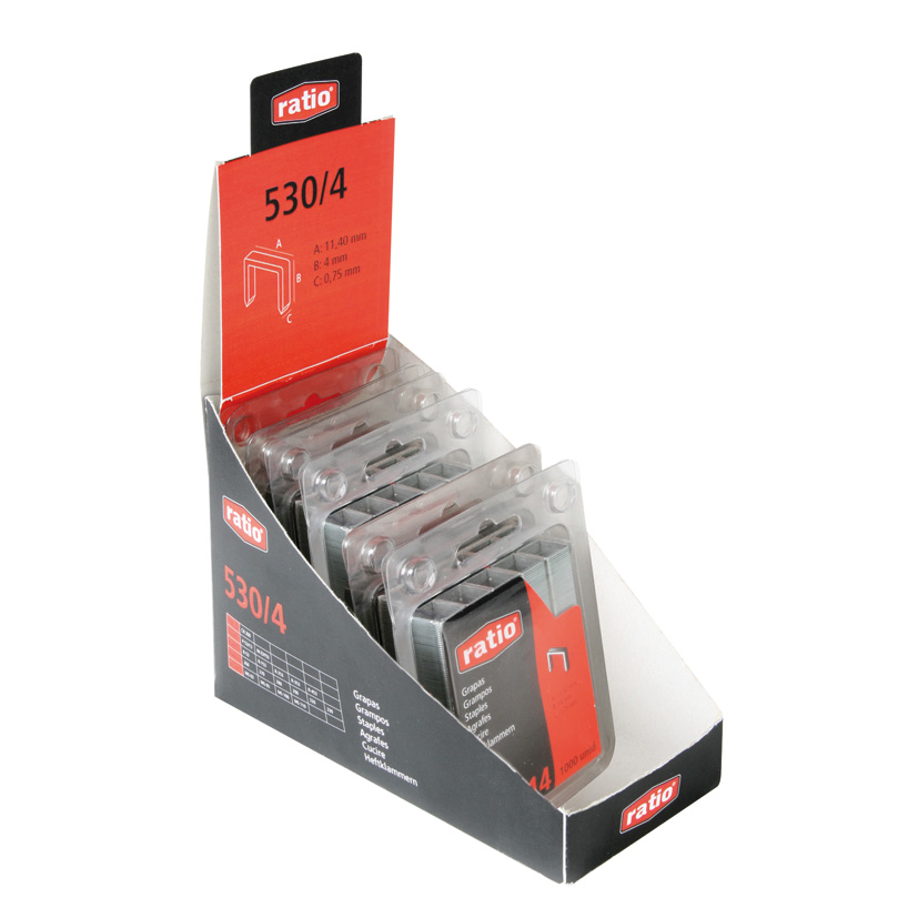 Grapas 530 4 MM Blister 1000 UNID RATIO grapadora clavadora - Imagen 2