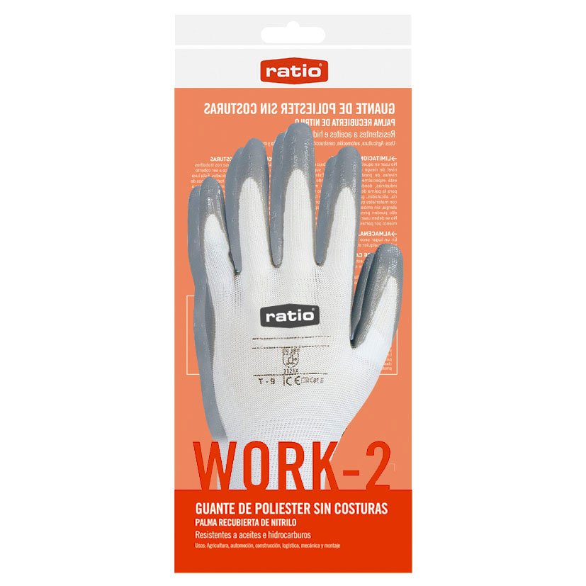 Guante Poliest C/recubr Nitrilo GRIS T/8 RATIO Ref. 1845A503 mecánico - Imagen 2