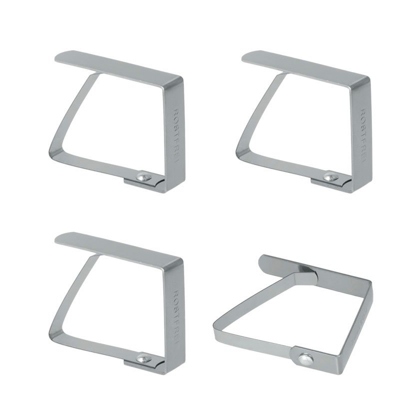 Pinzas Sujetamanteles INOX 4 Unidades Metaltex servicio mesa - Imagen 2