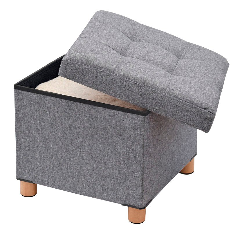 PUF Almacenaje 38X38 CM PATAS Madera Jobgar 38X38 CM 38X38X34 Cm pufs sofá - Imagen 2