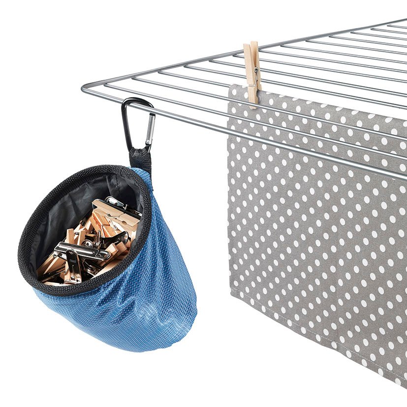 BOLSA Portapinzas CON Mosqueton Colgador Metaltex Azul tendedero - Imagen 3