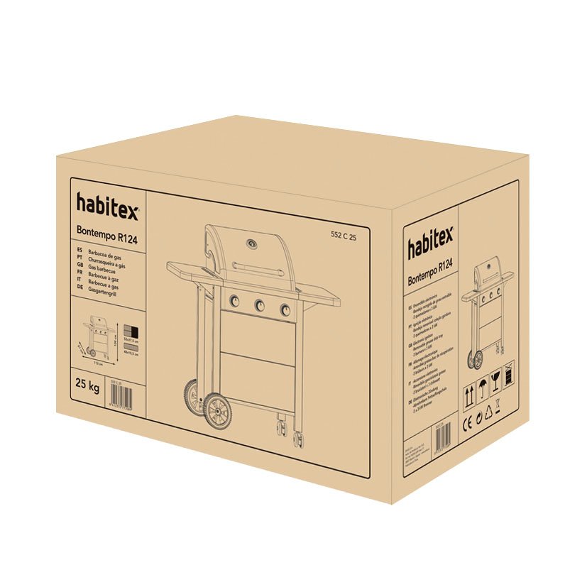 Barbacoa GAS Bontempo R124 3 Quemador Habitex 26X37 48X10 horno - Imagen 2