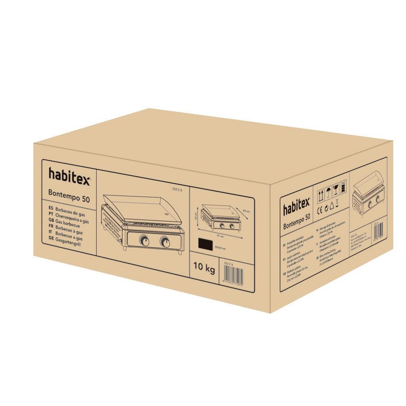Barbacoa-plancha GAS BT 50 53X 46X23 CM Habitex 53X46X23 CM 43X33 Cm horno - Imagen 3