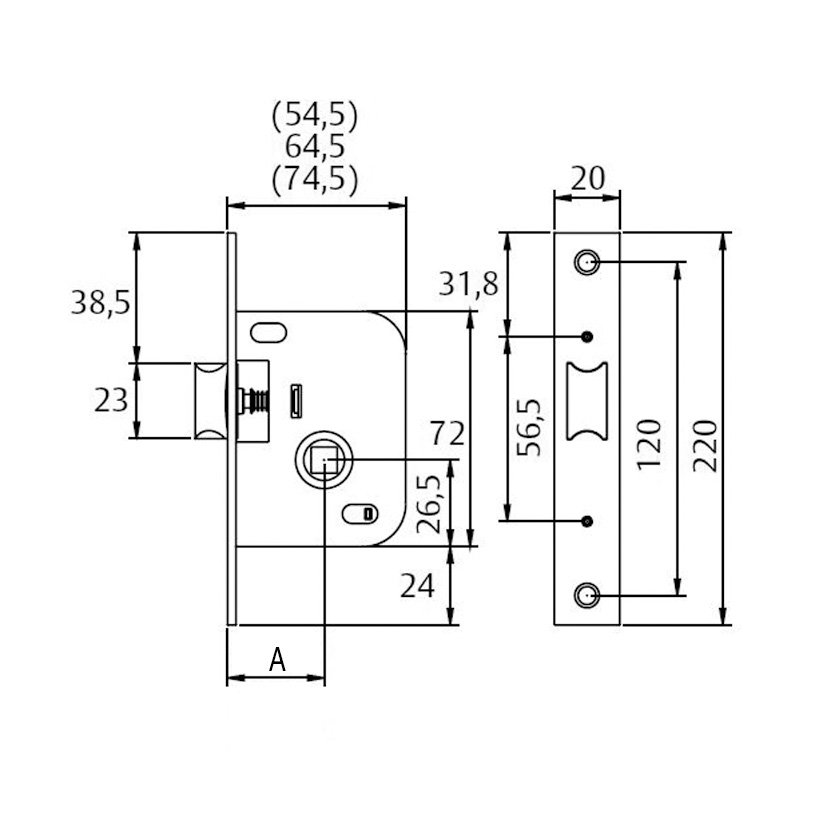 Cerradura EMBUT Nº2005 55X30 TESA Tesaassaabloy 55 Mm Laton latón - Imagen 3