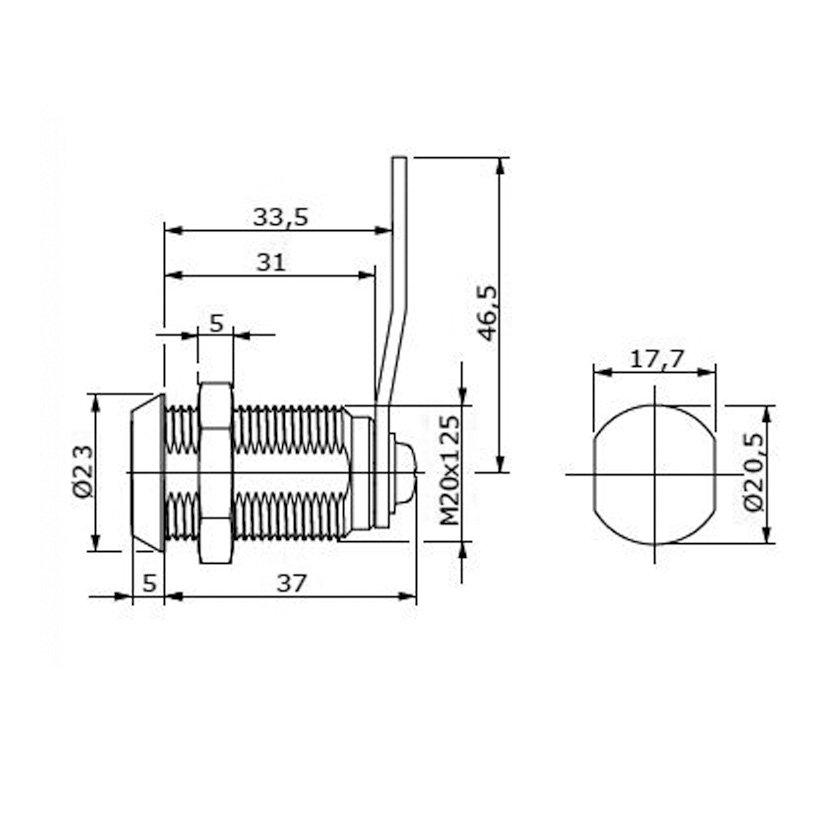 Cerradura Buzón Puerta Madera EHL - Imagen 2