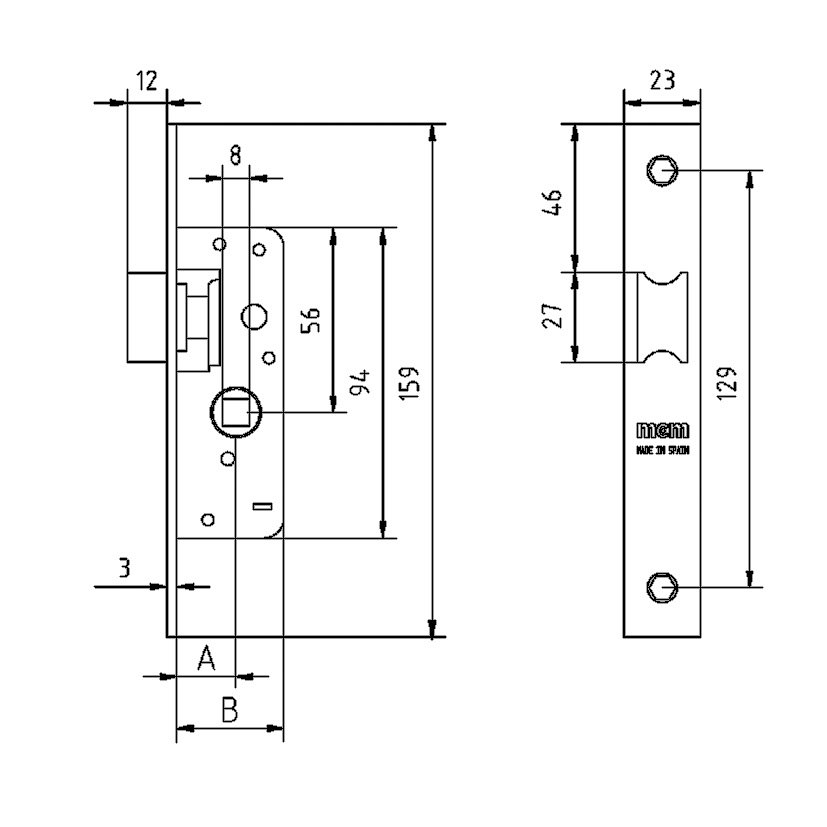 Cerradura EMBUT Nº1548 14 MM MCM 14 MM - Imagen 2