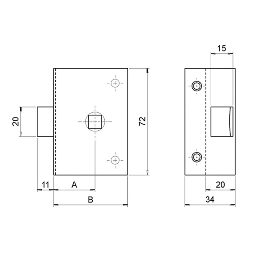 Picaporte Sobreponer 234 60 Mm Ilargi 36 Mm puerta de madera - Imagen 2