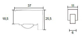 Rodamiento NYLON C022 12 UNI Micel 37X25 5 Mm puerta ventana aluminio - Imagen 2
