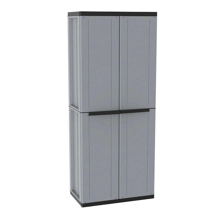 Armario Resina J-line ESCOB Gris/negro Jobgar 68X38X164 Cm - Imagen 2