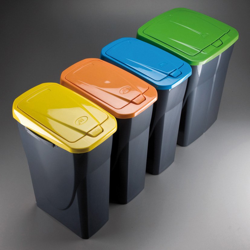 CUBO Ecobin 25 L CON TAPA Naranja 25 L 22X36X52 comunal - Imagen 2