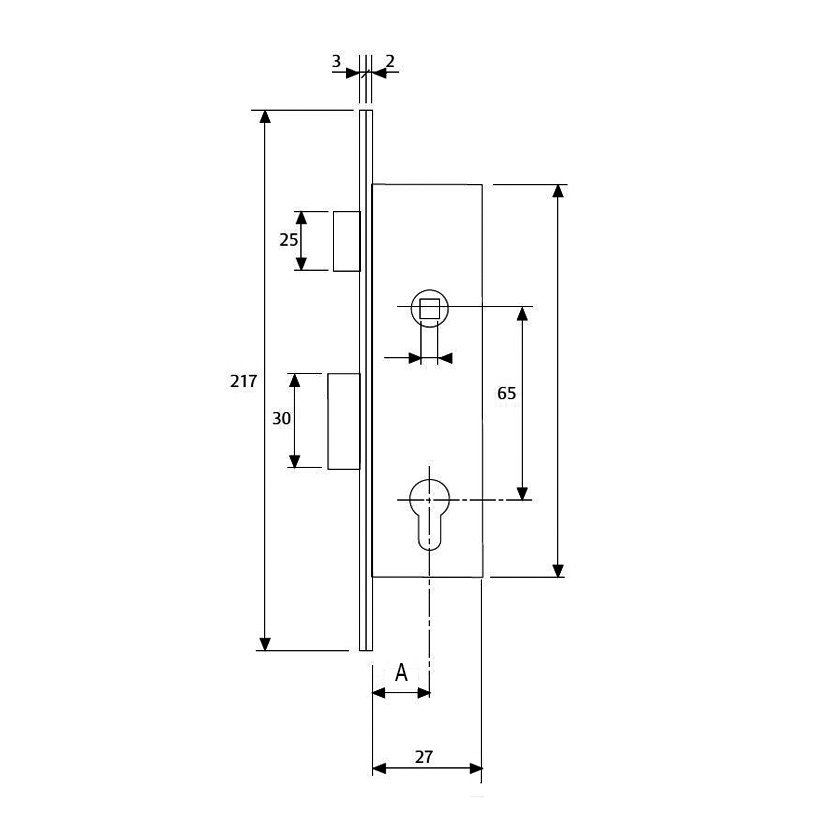 Cerradura EMBUT Nº2201 15,5X29 TESA Tesaassaabloy - Imagen 2