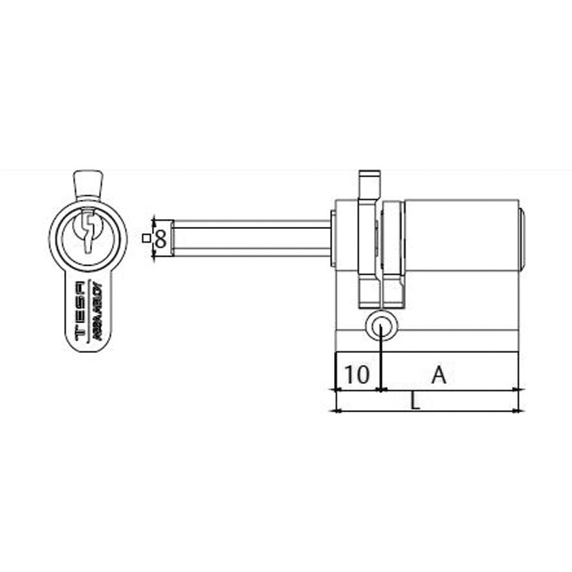 Cilindro PARA Cerradura 3520 TESA Tesaassaabloy 40 Mm Latón - Imagen 2
