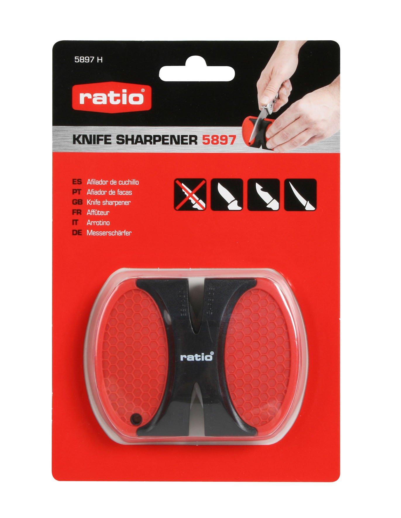 Afilador Compacto DE Cuchillos RATIO cocina antideslizante - Imagen 3