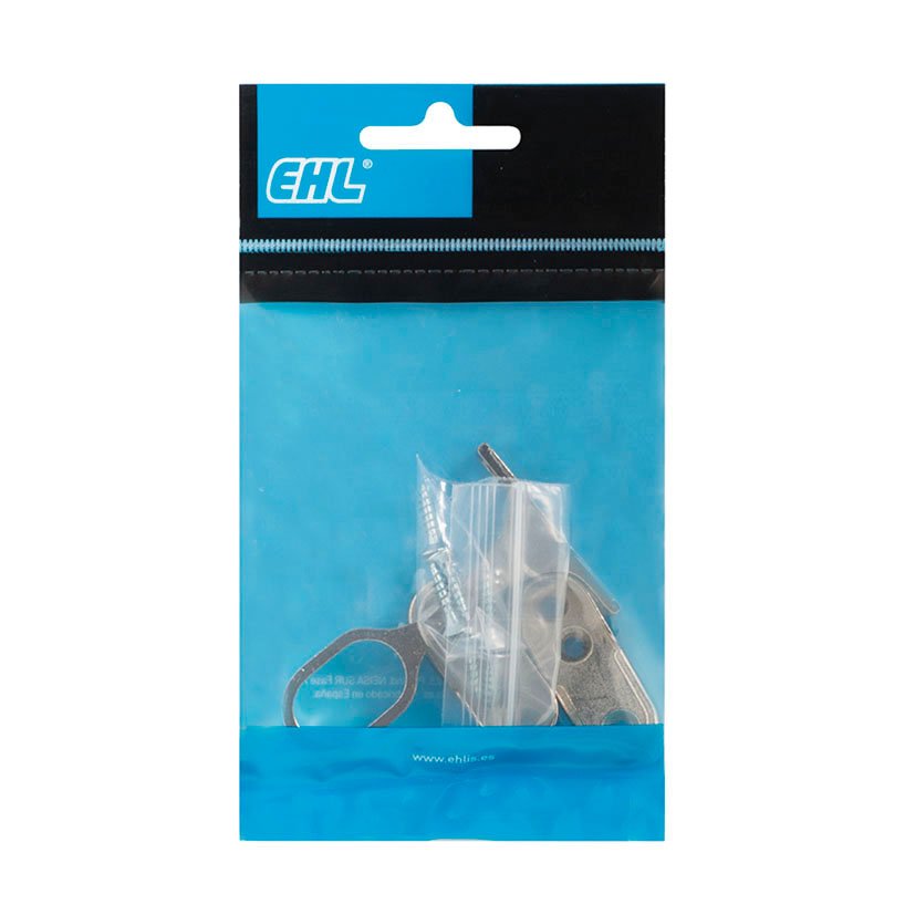 KIT 2 Soporte + 1 CENTR OVAL NIQU EHL 25X5 Mm Niquelado armario - Imagen 2
