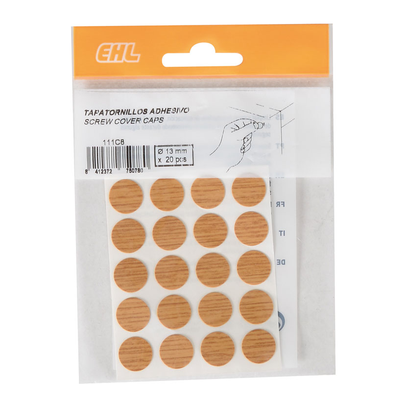 TAPA Tornillos Adhesivo 20 UD ROBLE EHL muebl - Imagen 2