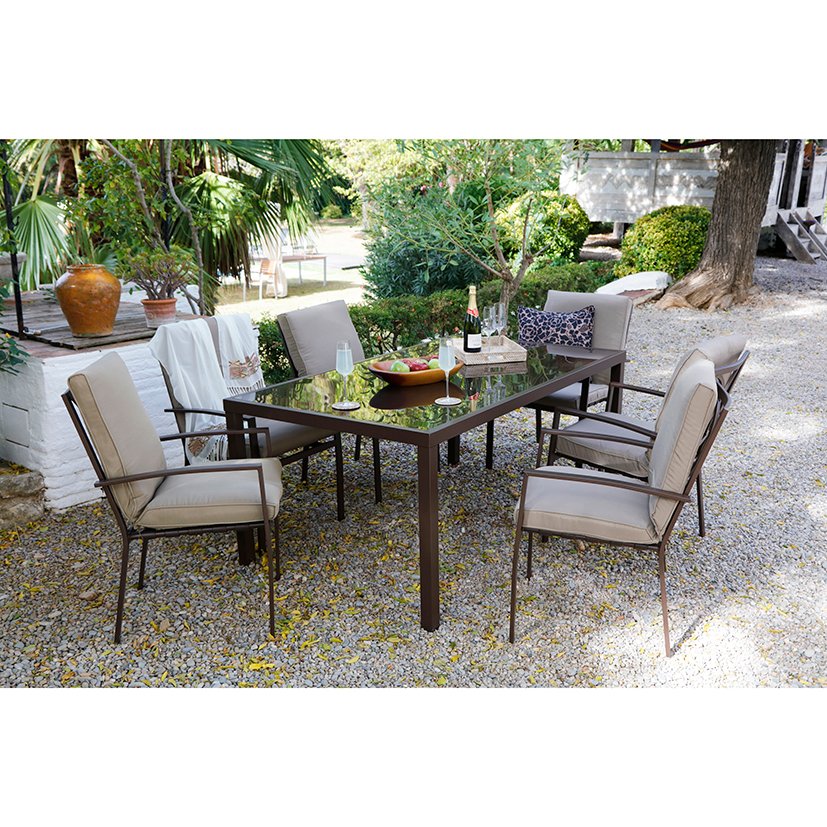CONJ Madeira 6 Sillones+cojines 56X68X88 Cm 30 Cm mueble metal - Imagen 2