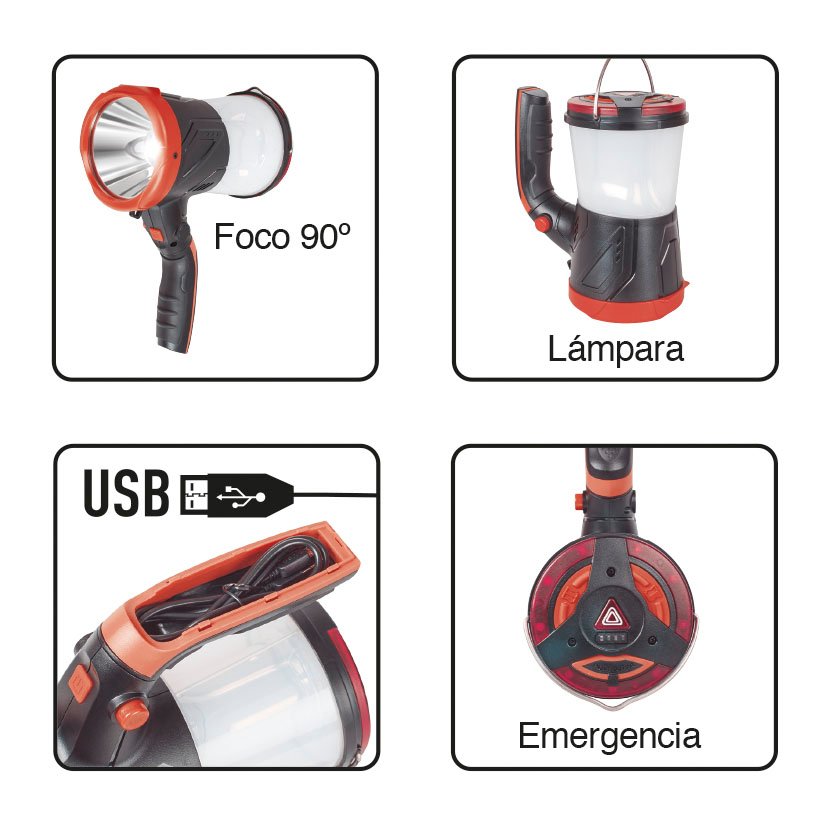 Linterna Camping+power BANK 4EN1 RATIO 400 M - Imagen 2