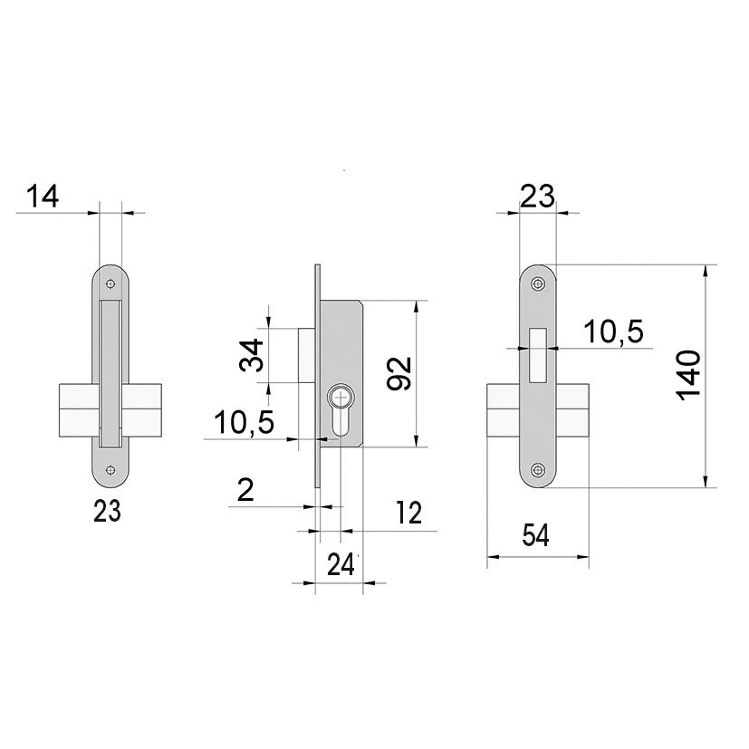 Cerradura CARP MET 5552 ENTR 15 MM Lince - Imagen 2