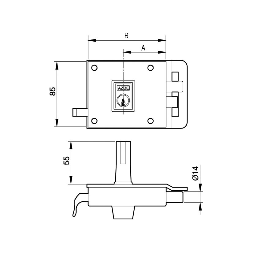 Cerradura SOBR NIQ Nº6/120 DCH YALE 120X60 Mm - Imagen 2