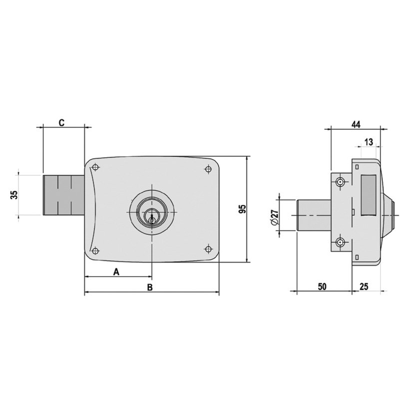 Cerradura Sobreponer 5124A 120 MM/I LINC Lince 120 MM - Imagen 2