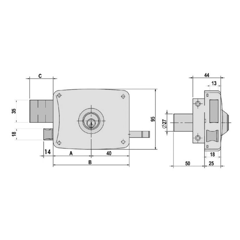Cerradura Sobreponer 5125A 100 MM/I LINC Lince 100 MM - Imagen 2