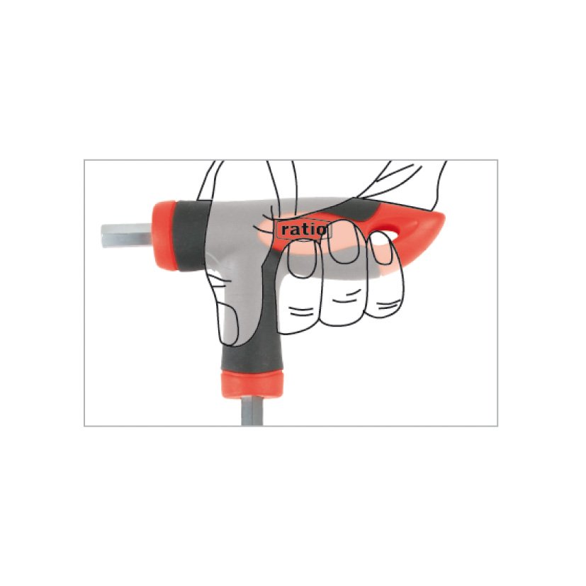LLAVE ALLEN Mango"t"p BOLA 9X200 MM RATIO 9X200 MM llav vaso - Imagen 2