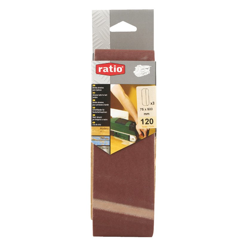 3 Bandas LIJA 75X533 MM GR 120 RATIO 75X533 MM abrasivo electroportatil - Imagen 2