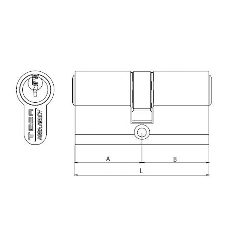 Cilindro Descentr Nº2030-2031 TESA 70 Tesaassaabloy 15 Mm 70 Mm Laton latón - Imagen 2